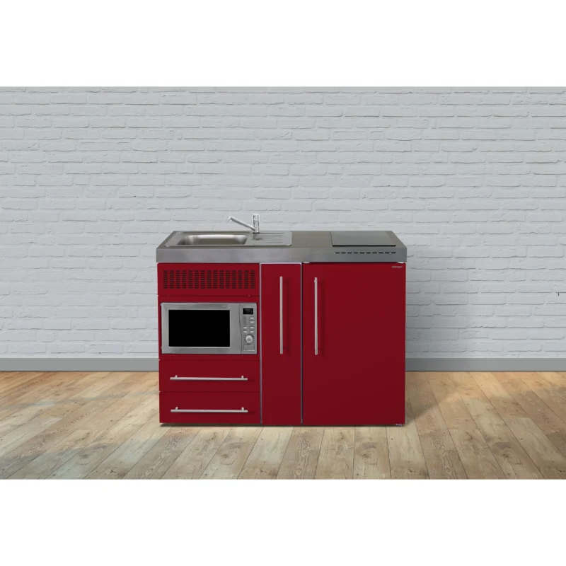 Stengel - Mini-Küche Miniküche Premiumline MPMBR120AKSMWGKFreBl Bordeauxrot