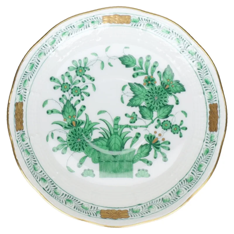 Untertasse für Mokka Espresso Modell 711/AV Herend Ungarn Form Osier Fleurs des Indes Vertes Basket Grün